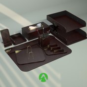 تصویر ست رومیزی اداری آونگ دکو مدل M7 BR قهوه ای 