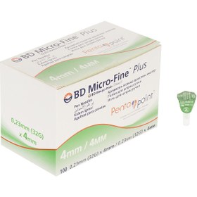 تصویر سوزن قلم انسولین بی دی مدل Micro-Fine سایز 4 میلی‌متر 100 عددی 