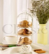 تصویر عسل خوری و شکلات خوری ۳ طبقه شیشه ای پایه دار پاشا باغچه 