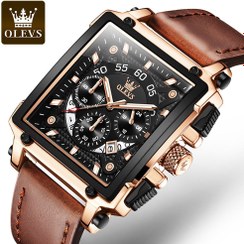 تصویر ساعت مچی مردانه لوکس oleves 9919 - قهوه ای ا Men's luxury wrist watch oleves 9919 Men's luxury wrist watch oleves 9919