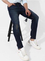 تصویر شلوار جین مردانه تنگ با رنگ تیره برند campus sutra Men's Tapered Dark-Wash Denim Jeans