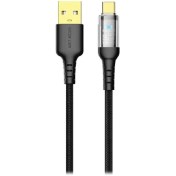 تصویر کابل 1 متری USB به Type-C گرین لاین GNLEDCATCBK Green Lion USB Type-A to Type-C Transparent LED Cable