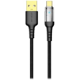 تصویر کابل 1 متری USB به Type-C گرین لاین GNLEDCATCBK Green Lion USB Type-A to Type-C Transparent LED Cable