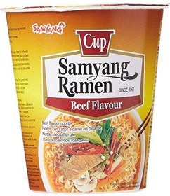 تصویر نودل لیوانی با طعم گوشت رامن سامیانگ Samyang Ramen Beef Cup Noodles 