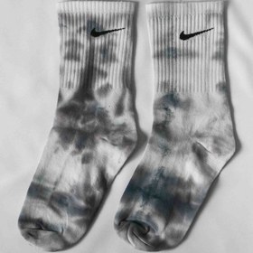 تصویر جوراب نایک پنبه ای تای دای خاکستری Gray Tie Dye Sock