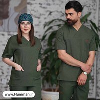 تصویر لباس ماساژ مدل پرشیا سبز خلبانی | اسکراب پزشکی مدل پرشیا سبز خلبانی 