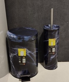 تصویر سطل و برس 3 لیتری در 3 رنگ 518-3 سرمه ای کنتراست 