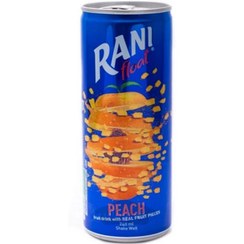 تصویر نوشیدنی رانی هلو با تکه‌ های میوه حجم 240 میلی لیتری Rani drink peach fruit pieces 240 ml