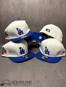 تصویر کلاه کپ فیت بک LA سفید ابی کد219 
