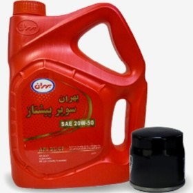 تصویر روغن موتور SL مدل سوپرپیشتاز 20w 50 حجم4لیتر بهران به همراه فیلتر روغن پراید هدیه 