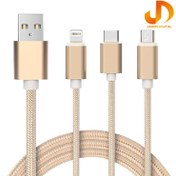 تصویر کابل تبدیل USB به USB-C/microUSB/ لایتنینگ مودم کت مدل C08 طول 2.1 متر 