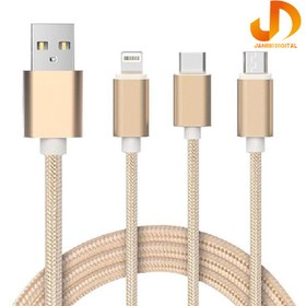 تصویر کابل تبدیل USB به USB-C/microUSB/ لایتنینگ مودم کت مدل C08 طول 2.1 متر 