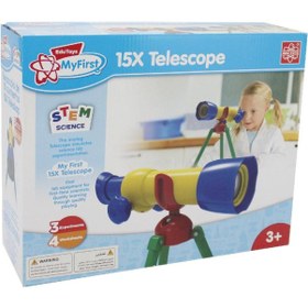 تصویر تلسکوپ اولیه من 15 برابر برای 3 سال به بالا - قرمز و زرد برند edu toys My First Telescope 15X3 Years and Above Red Yellow