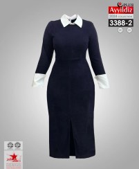 تصویر پیراهن مجلسی حوله‌ای زنانه سایز بزرگ کد ۳۳۸۸ 