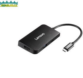 تصویر هاب 5 پورت Type C لنوو Lenovo S705 5 in 1 Type C HUB Adapter HDMI PD 