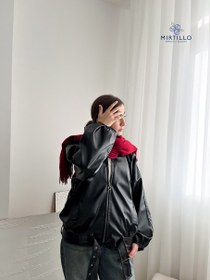 تصویر جکت چرم مشکی 