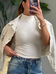 تصویر تاپ یقه اسکی - سفید 