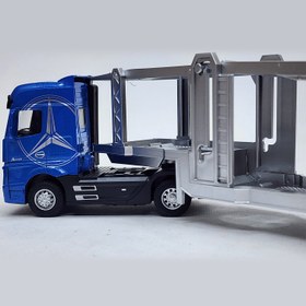 تصویر ماکت ماشین فلزی مدل تریلی فلزی عقبکش خودروبر بنز آکتروس 