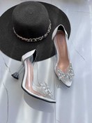 تصویر کفش مجلسی زنانه مدل پروانه پاشنه ۷ سانت طلقی سایز ۳۶ تا ۴۲ 