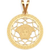 تصویر پلاک طلا 18 عیار طرح ورساچه مدوسا 