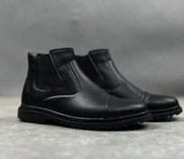 تصویر نیم بوت مردانه چرم مدل Italy مشکی 