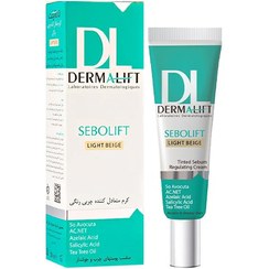 تصویر کرم متعادل‌کننده چربی رنگی و مات‌کننده درمالیفت مخصوص پوست‌های چرب و جوشدار مدل Sebolift حجم 30 میل 