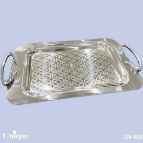 تصویر سینی براق استیل یونیک بدون پایه بزرگ کد UN-4049 