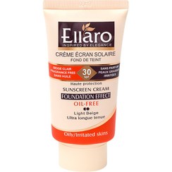 تصویر کرم ضد آفتاب الارو فاقد چربی بژ روشن SPF30 Ellaro Sunscreen Oil Free Light Beige SPF30