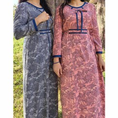 تصویر پیراهن زنانه مدل شانا آرنوش فرین جنس نخی آلمان - طوسی / گلبهی 