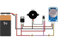 تصویر آموزش ساخت هشدار دهنده نشت گاز + ویدئو تست 