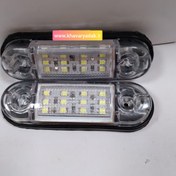 تصویر چراغ بغل یا جانبی SMD ماشین سنگین ال ای دی 24 ولت مدل 202 کفشک دار رنگ سفید 