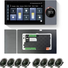 تصویر هاب زیگبی تاچ پنل هوشمند با امپلی فایر ۷ اینچ 8 کاناله امکان اتصال 8 اسپیکر خارجی در دو زون متفاوت zigbee hub gateway tuya تویا اندروید ولوم دارم 7 اینچی کنترل پنل هوشمند هفت اینچ gateway 7 inch wall amplifire connect 8 speaker wire zigbee android toya tuya