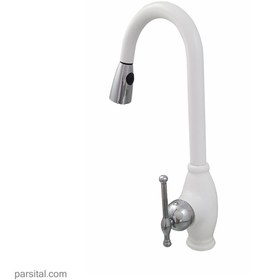 تصویر شیر ظرفشویی شاوری نوبل مدل کلاسیک سفید nobel-faucet-classic-sink-mixer-pull-out-white