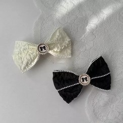 تصویر گیره فرانسوی پاپیونی پینترستی سفید مناسب مهمانی و روزمره 