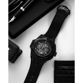 تصویر ساعت مچی مردانه هابلوت کهکشانی فول مشکی Hublot Big Bang SANG BLEU II BLACK MAGIC 