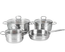 تصویر سرویس قابلمه پارس استیل مدل کارا ۷ پارچه استیل 