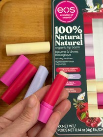 تصویر بالم لب های امریکایی و 100%ارگانیک مغذی و ترمیم کننده ی برند «eos» eos 100% Natural organic lip balm