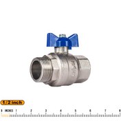 تصویر شیر تک ضرب غیر گازی یک سر مغزی دسته پروانه ای (پکیجی) ۱/۲ اینچ 