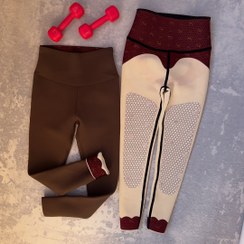 تصویر لگینگ زنانه کمر گنی اسپرت کد 232 سایز ۴۶ طوسی 