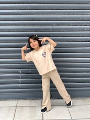 تصویر کراپ و شلوار دخترانه طرح قلب 