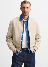 تصویر کاپشن مردانه زارا FAUX SUEDE BOMBER JACKET 