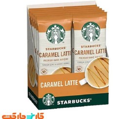تصویر قهوه فوری کارامل لاته استارباکس 10 عددی STARBUCKS CARAMEL LATTE 