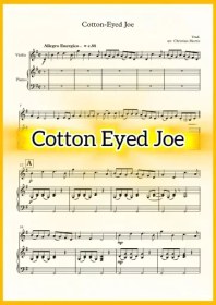 تصویر نت ویولن پیانو آهنگ Cotton-Eyed Joe به همراه اجرای نت و بکینگ ترک پیانو 