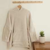 تصویر پتو پوشیدنی کلاه دار کاراجاهوم کوردل کرم 