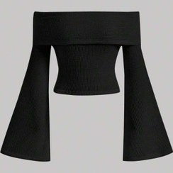 تصویر کراپ یقه قایقی آستین کلوش 