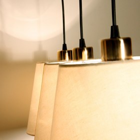 تصویر چراغ آویز خطی 3 شعله مسینا T3 Pendant lamp T3