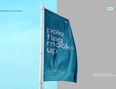تصویر دانلود فایل موکاپ پرچم ایستاده برای طراحی 