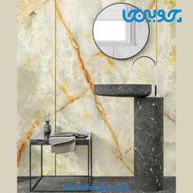 تصویر ماربل شیت | برند آذر مرمرشیت | ورق 280 در عرض 120 - کد: 90525 Pvc Marble Sheet For Wall - code: 90525