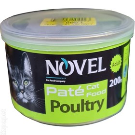 تصویر کنسرو پته ای گربه بالغ نوول طعم گوشت پرندگان 200 گرمی Novel Pets Food Pate Poultry 200g