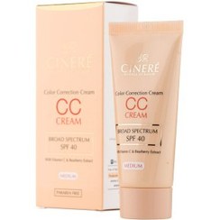 تصویر سی سی کرم SPF40 لایت سینره - مدیوم CC Cream SPF 40 CINERE
